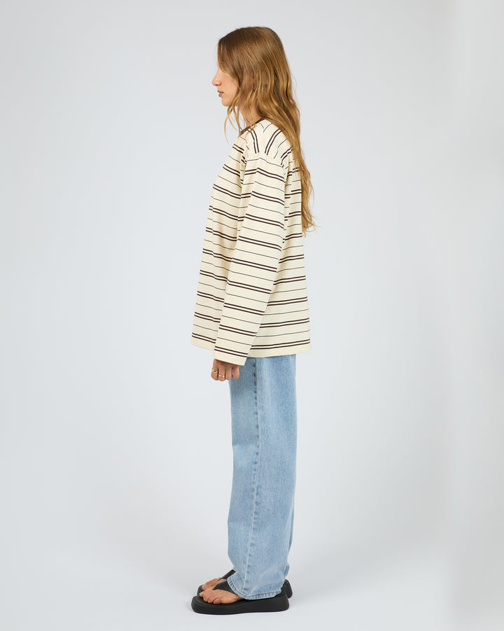 Stripe Long Sleeve Tee Chocolate