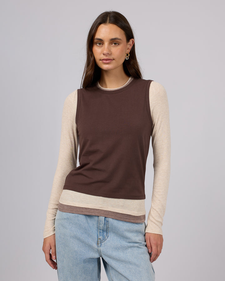 Luxe Layered Long Sleeve Brown