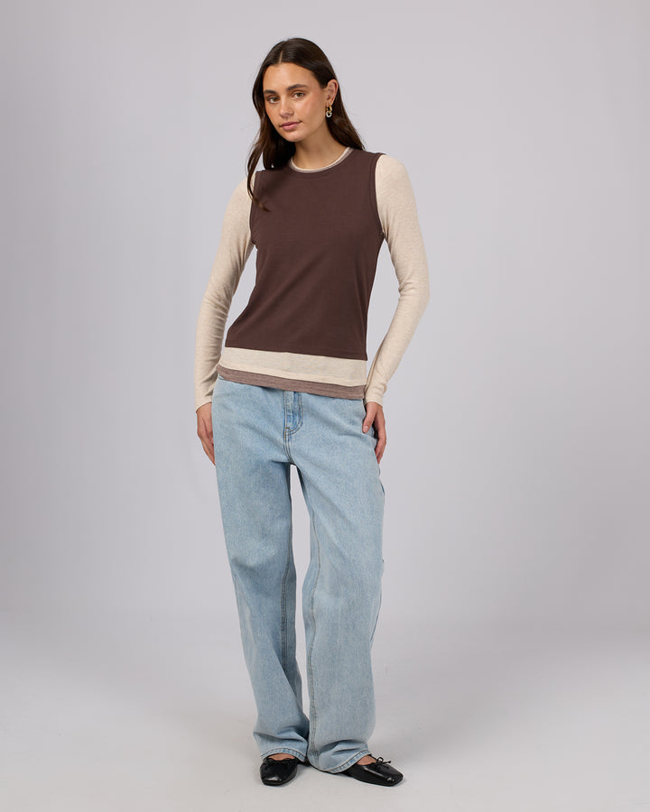 Luxe Layered Long Sleeve Brown
