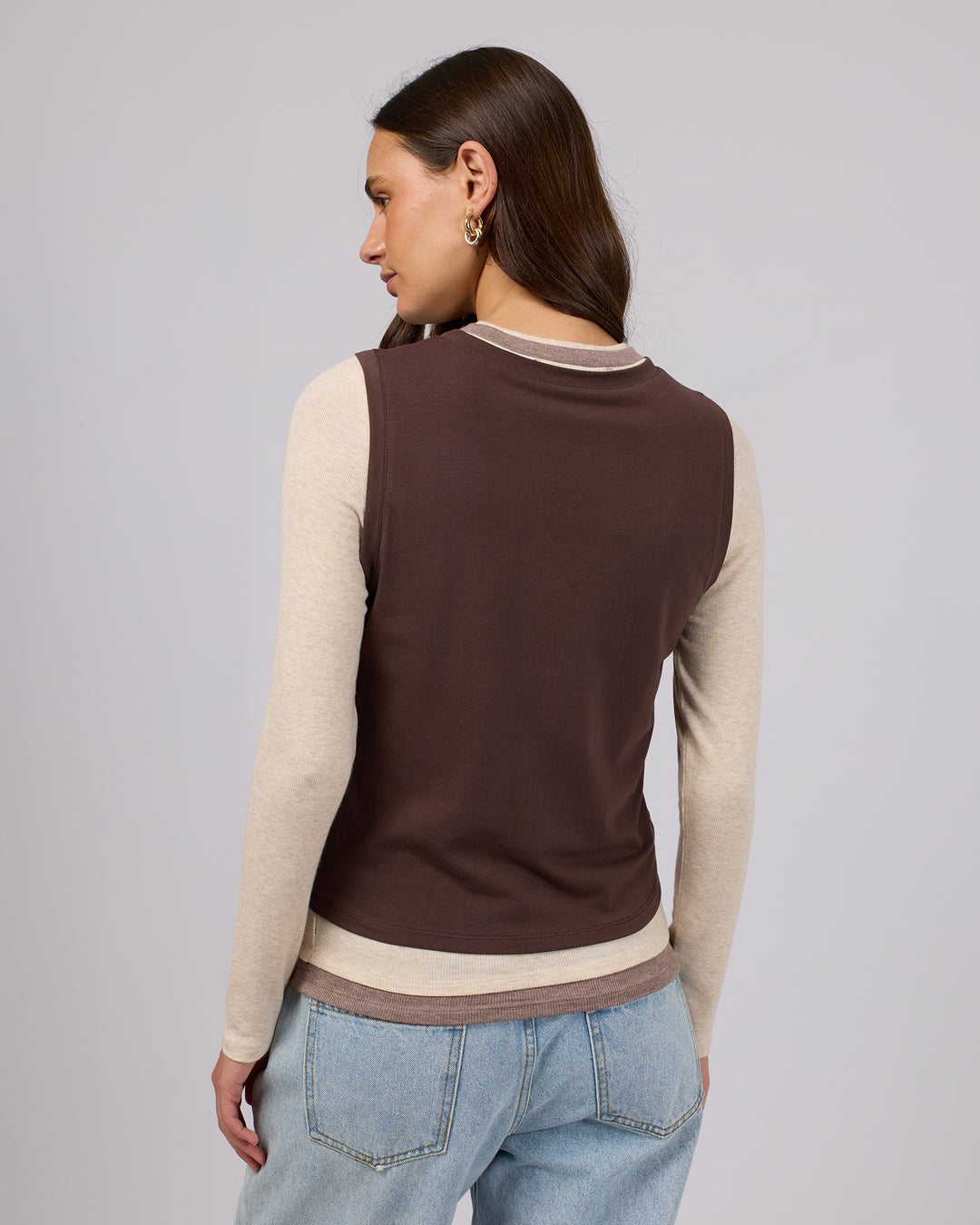 Luxe Layered Long Sleeve Brown