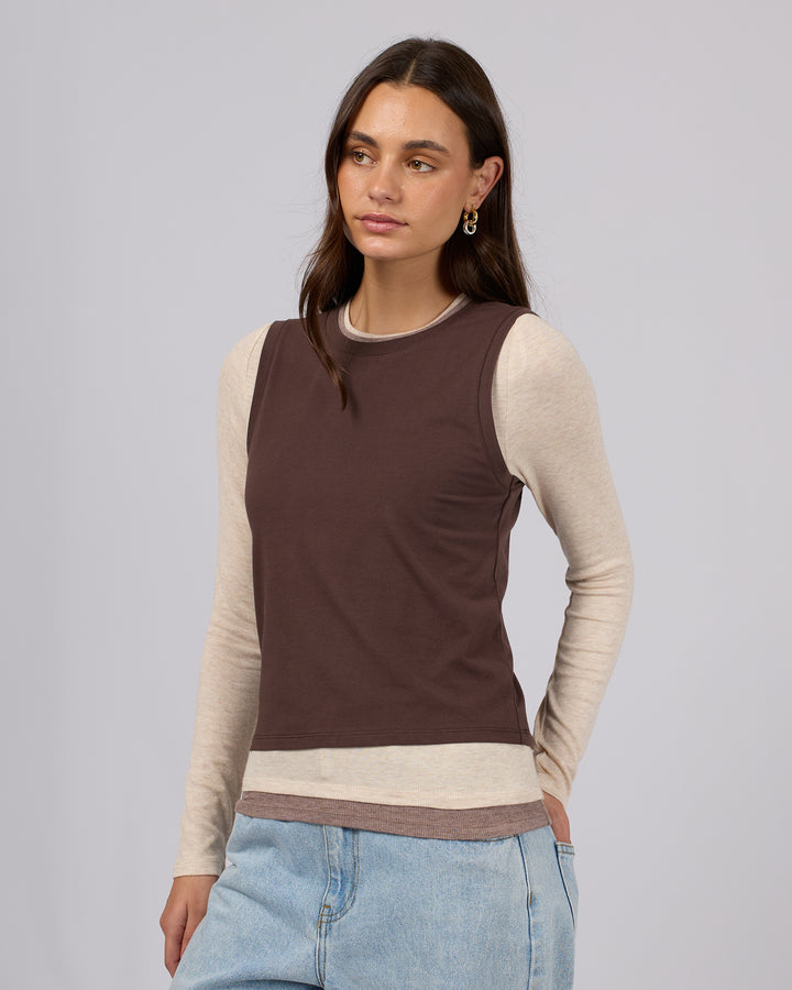 Luxe Layered Long Sleeve Brown
