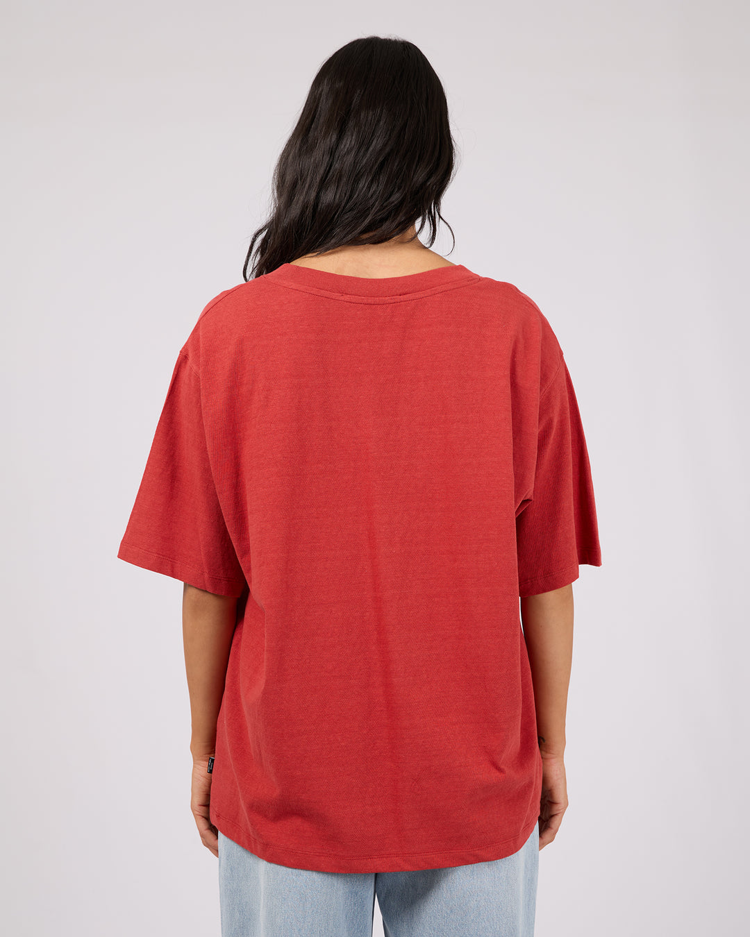 V-Neck Oversized Tee Red