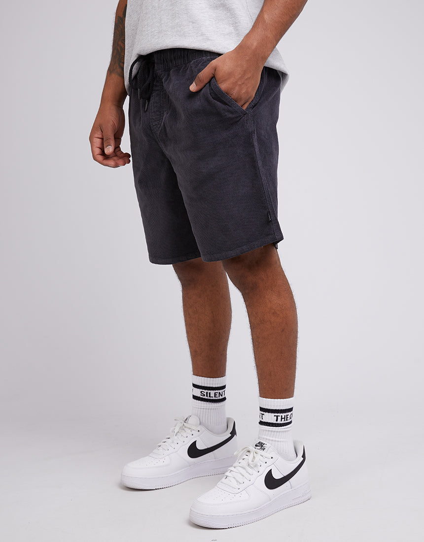 Cord Short Washed Black