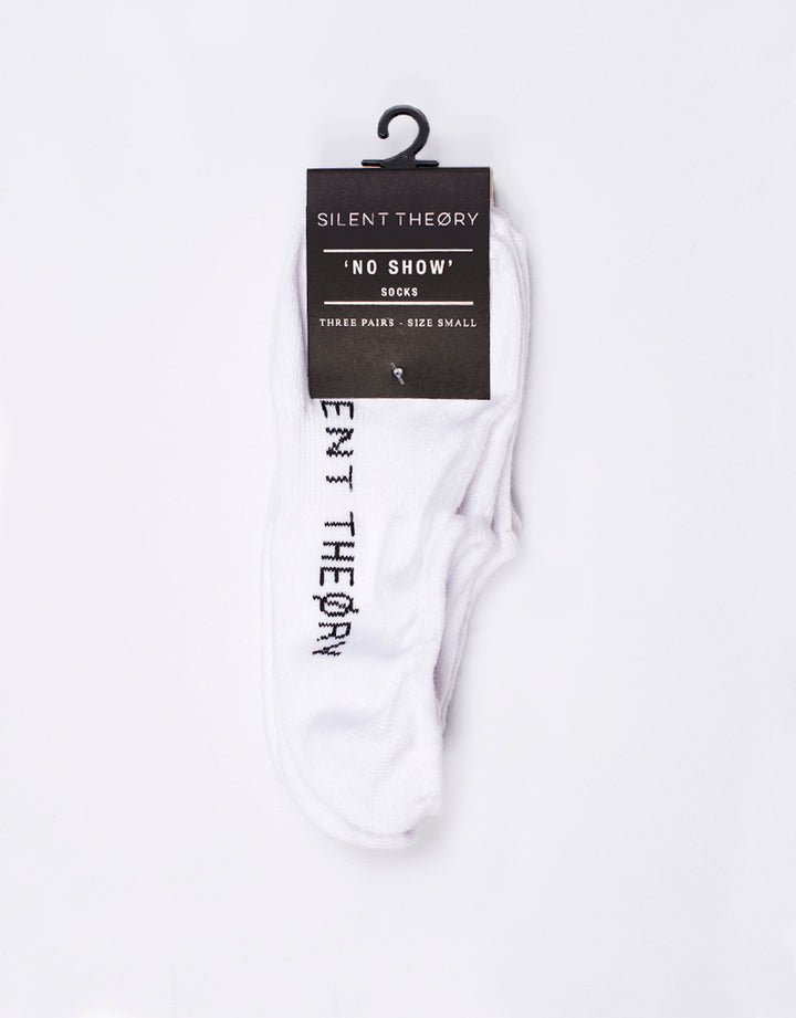 Silent No Show Sock 3 Pack White