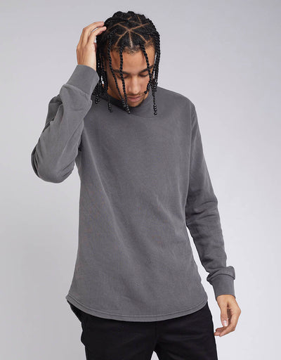 ASOS Design Oversized Polo Long Sleeve T-Shirt in Khaki Acid wash-Green