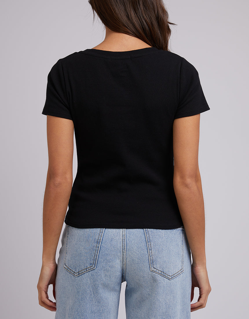 Lily V-Neck Tee Black